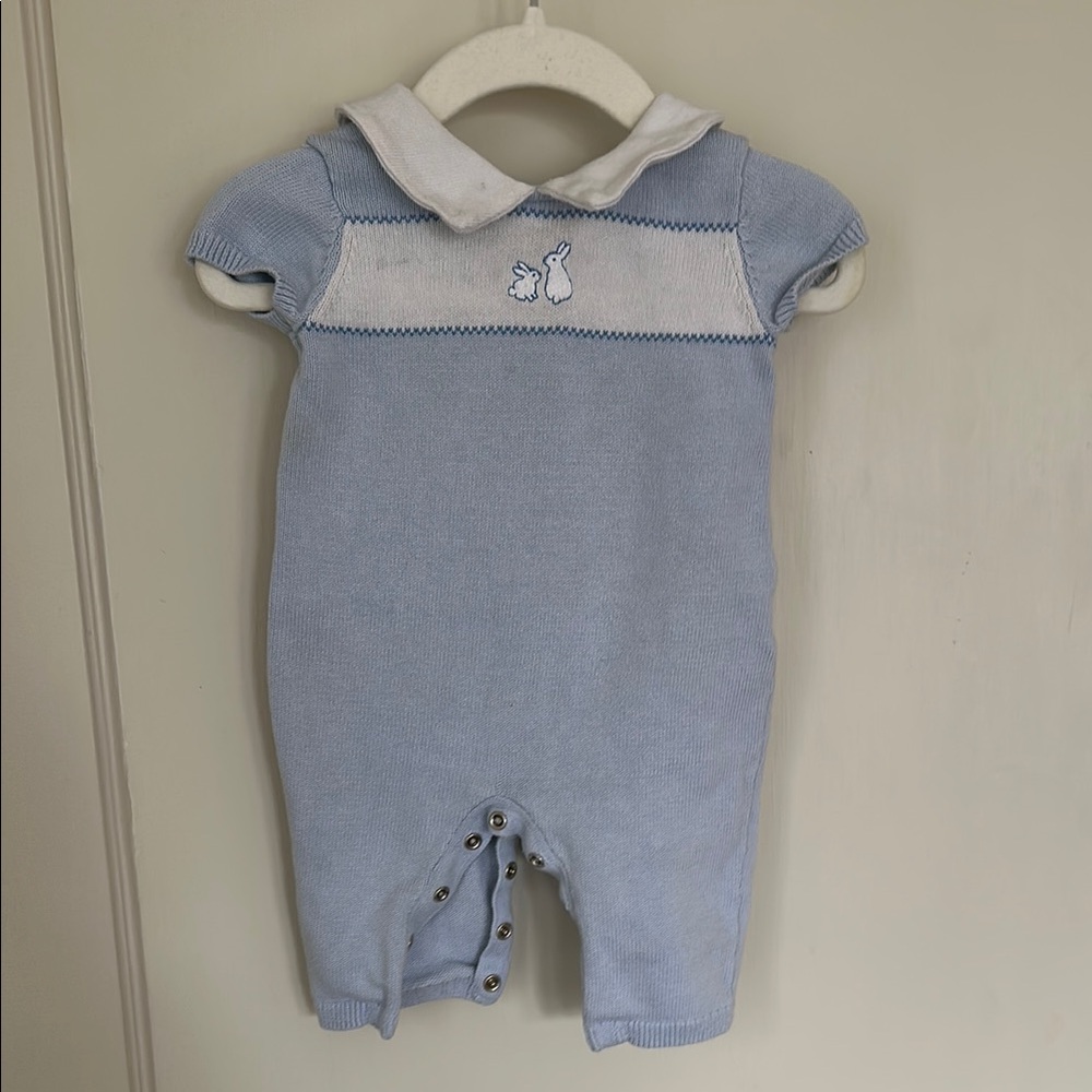 Janie & Jack baby boy knit Easter romper